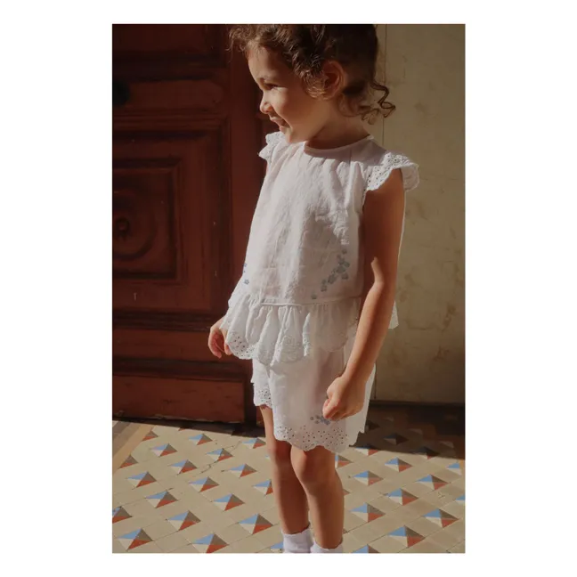 Short Fiori Coton Bio - RHW x KS | Blanc