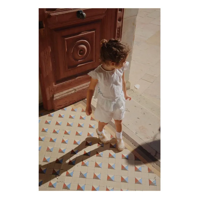 Short Fiori Coton Bio - RHW x KS | Blanc