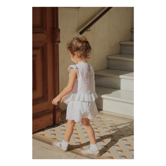 Short Fiori Coton Bio - RHW x KS | Blanc