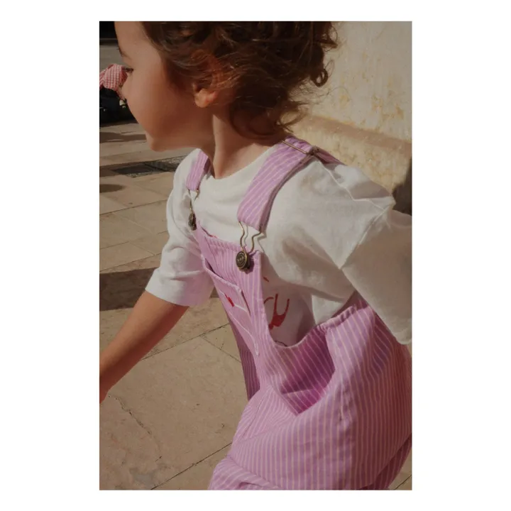 Salopette Lettre Coton Bio - RHW x KS | 	Lilas- Image produit n°7