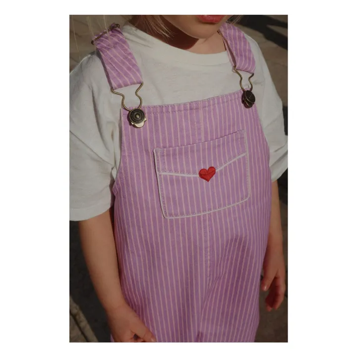 Salopette Lettre Coton Bio - RHW x KS | 	Lilas- Image produit n°5