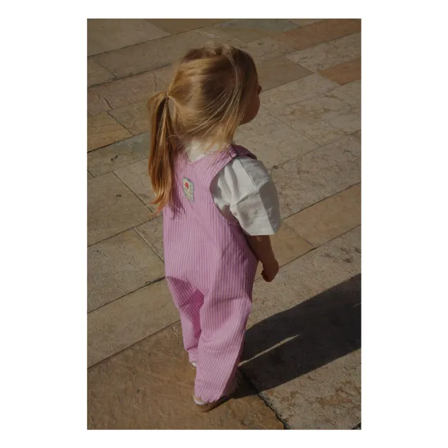 Salopette Lettre Coton Bio - RHW x KS | 	Lilas
