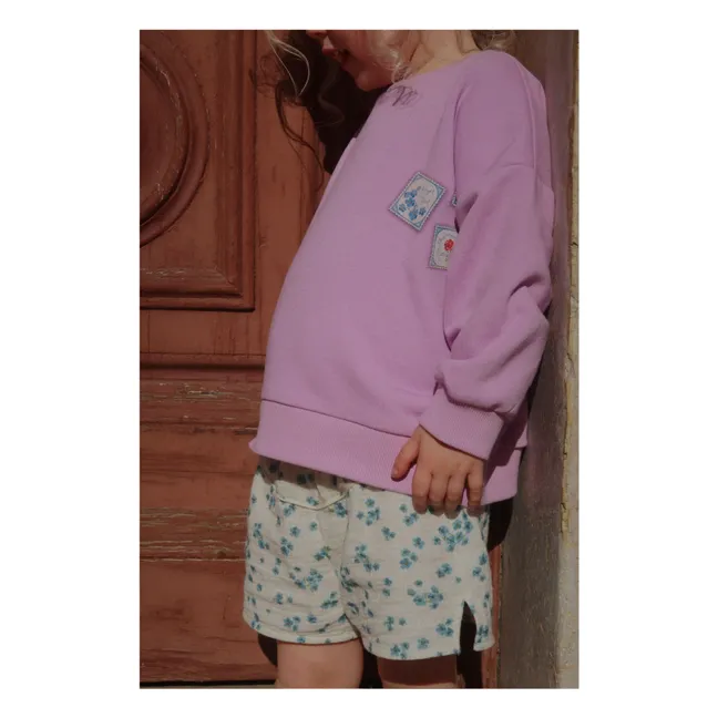 Sweat Lettre Coton Bio - RHW x KS | 	Lilas