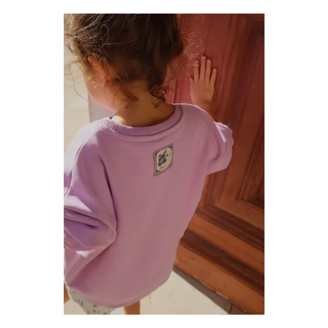 Sweat Lettre Coton Bio - RHW x KS | 	Lilas