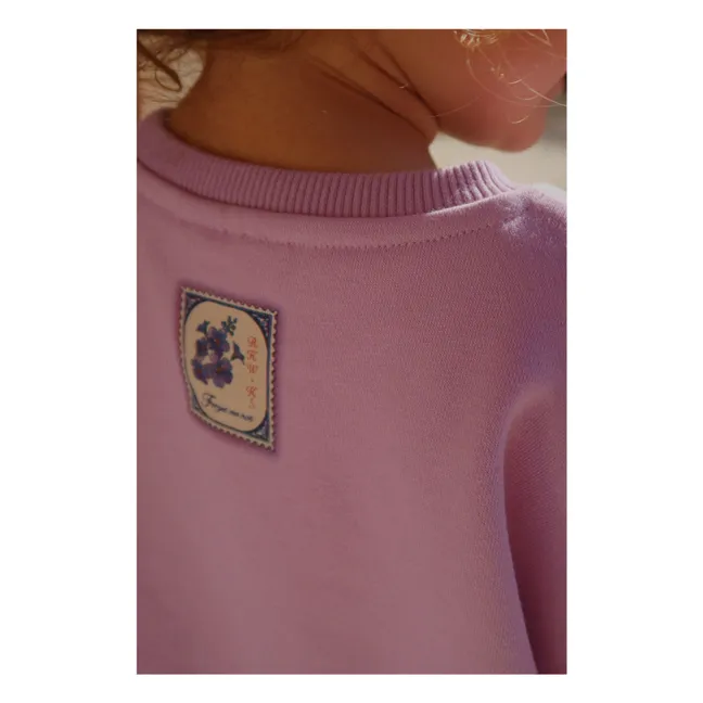 Sweat Lettre Coton Bio - RHW x KS | 	Lilas