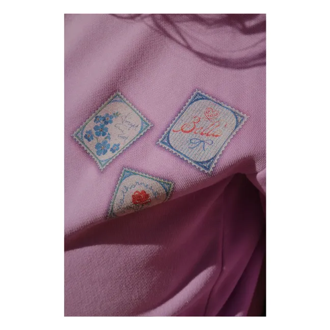 Sweat Lettre Coton Bio - RHW x KS | 	Lilas