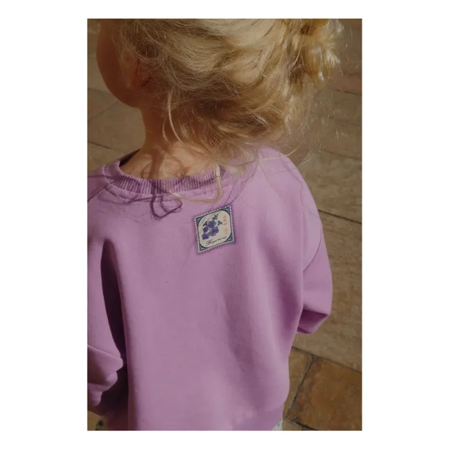 Sweat Lettre Coton Bio - RHW x KS | 	Lilas