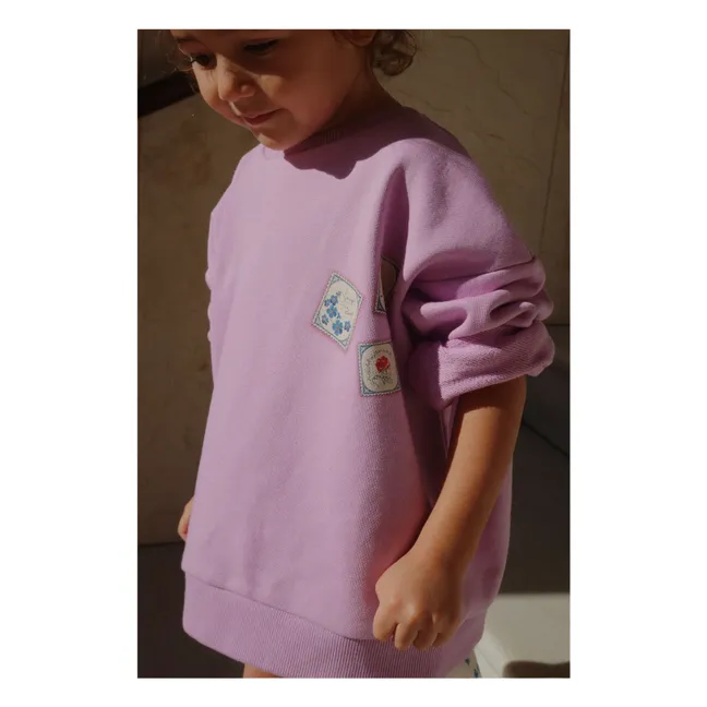 Sweat Lettre Coton Bio - RHW x KS | 	Lilas