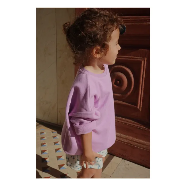 Sweat Lettre Coton Bio - RHW x KS | 	Lilas