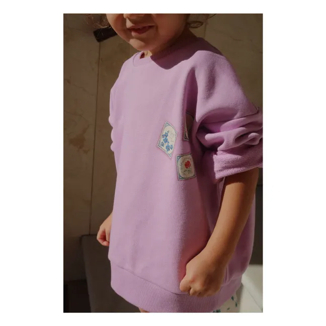 Sweat Lettre Coton Bio - RHW x KS | 	Lilas