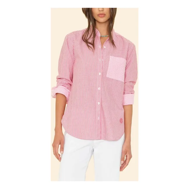 Chemise Violette Rayée | Rose