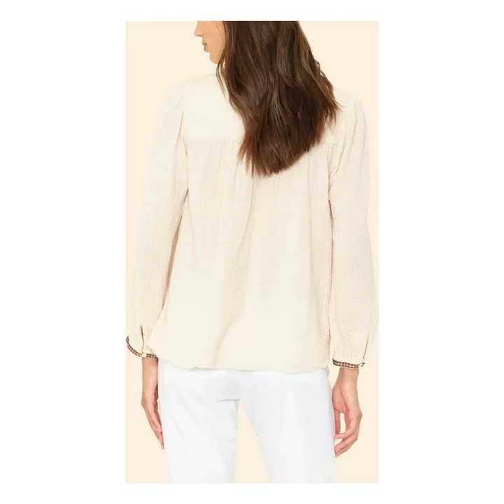 Blouse Colette Gaze de Coton x Léa Meylan | Ecru- Image produit n°2