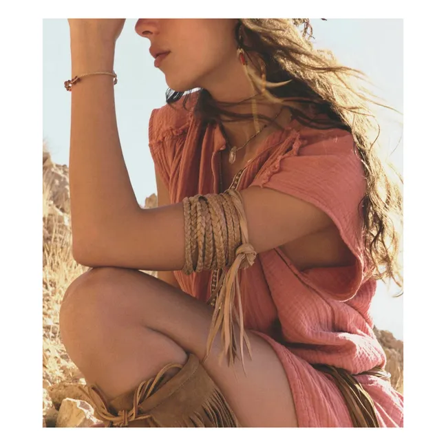 Robe Talula Gaze de Coton x Léa Meylan | Vieux Rose