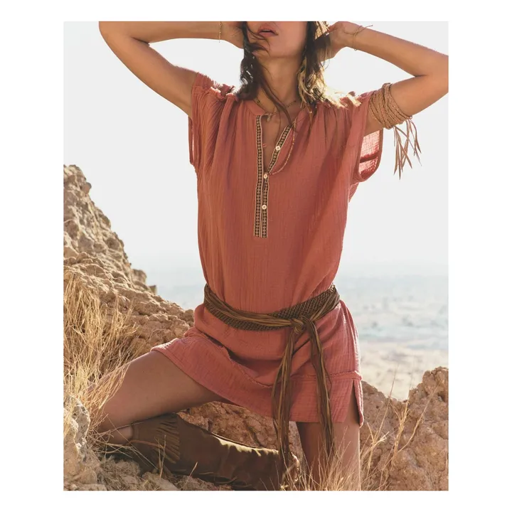 Robe Talula Gaze de Coton x Léa Meylan | Vieux Rose- Image produit n°1
