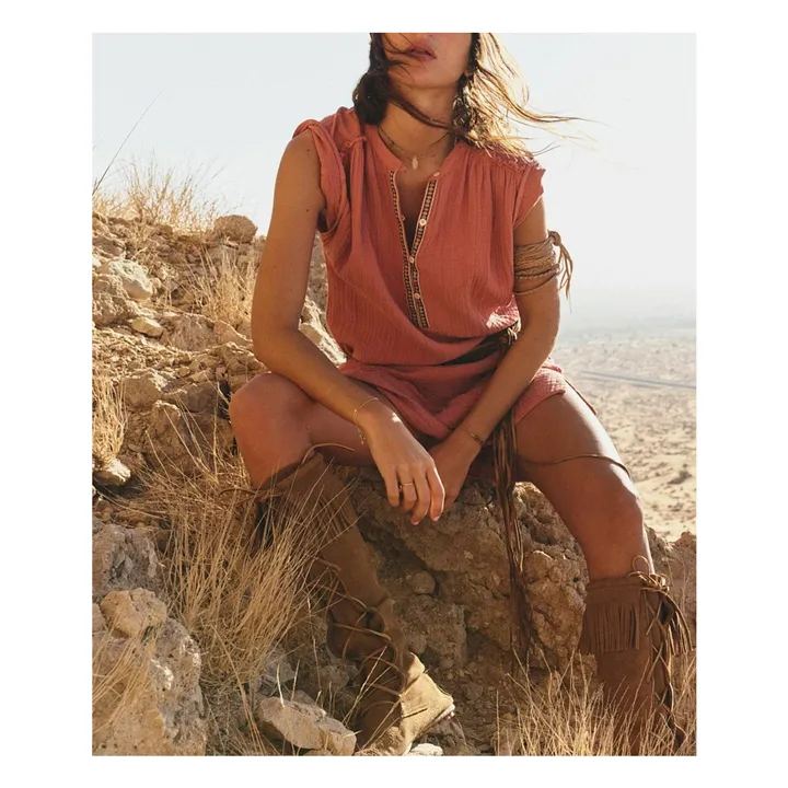 Robe Talula Gaze de Coton x Léa Meylan | Vieux Rose- Image produit n°2