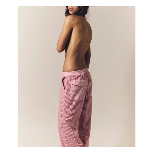 Pantalon Maxime Rayé x Léa Meylan | Rose