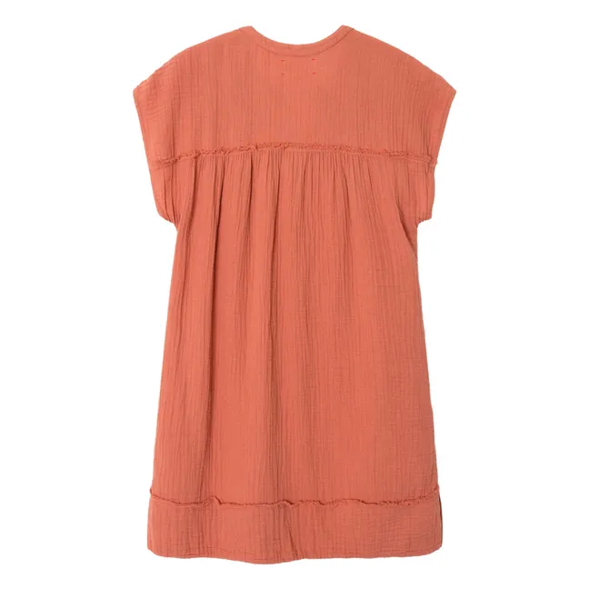 Robe Talula Gaze de Coton x Léa Meylan | Vieux Rose