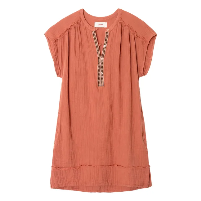 Robe Talula Gaze de Coton x Léa Meylan | Vieux Rose