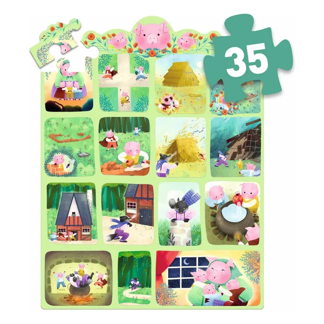 The Three Little Pigs story puzzle - 35 pieces