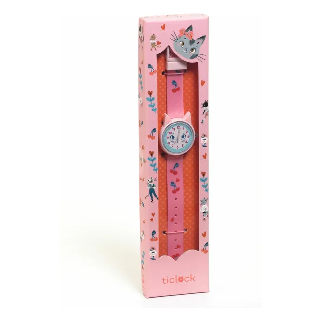 TICLOCK - Reloj para gatos | Rosa
