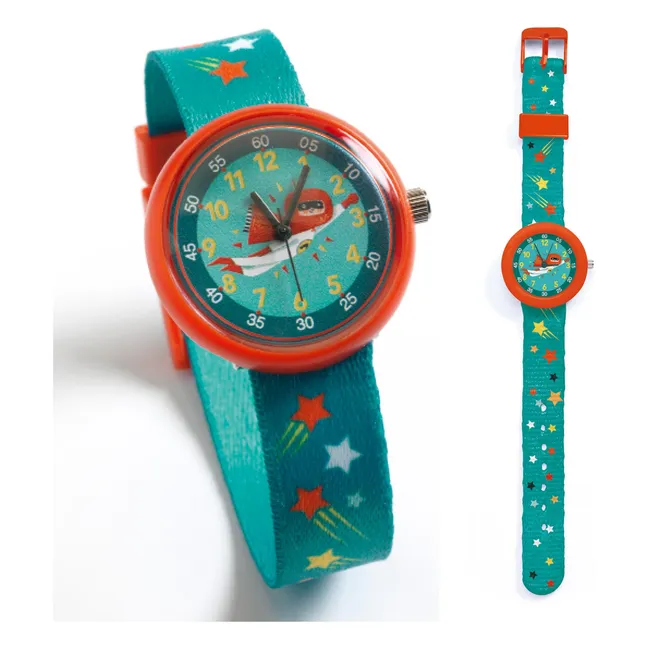 TICLOCK - Montre Super-héros | Bleu canard