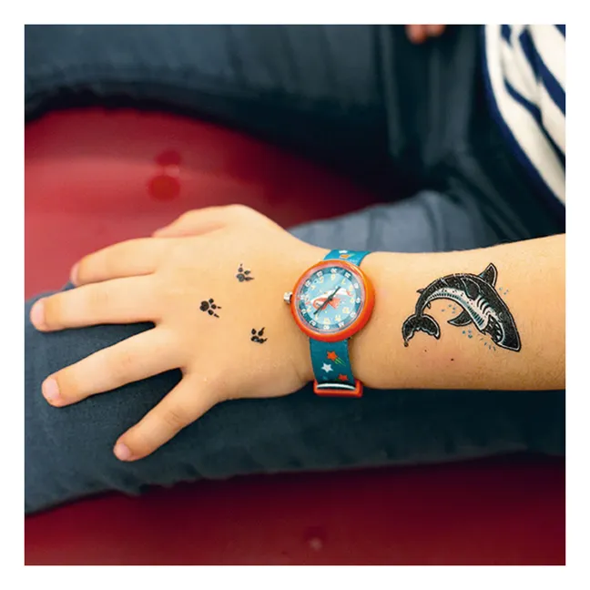 TICLOCK - Superhero watch | Peacock blue