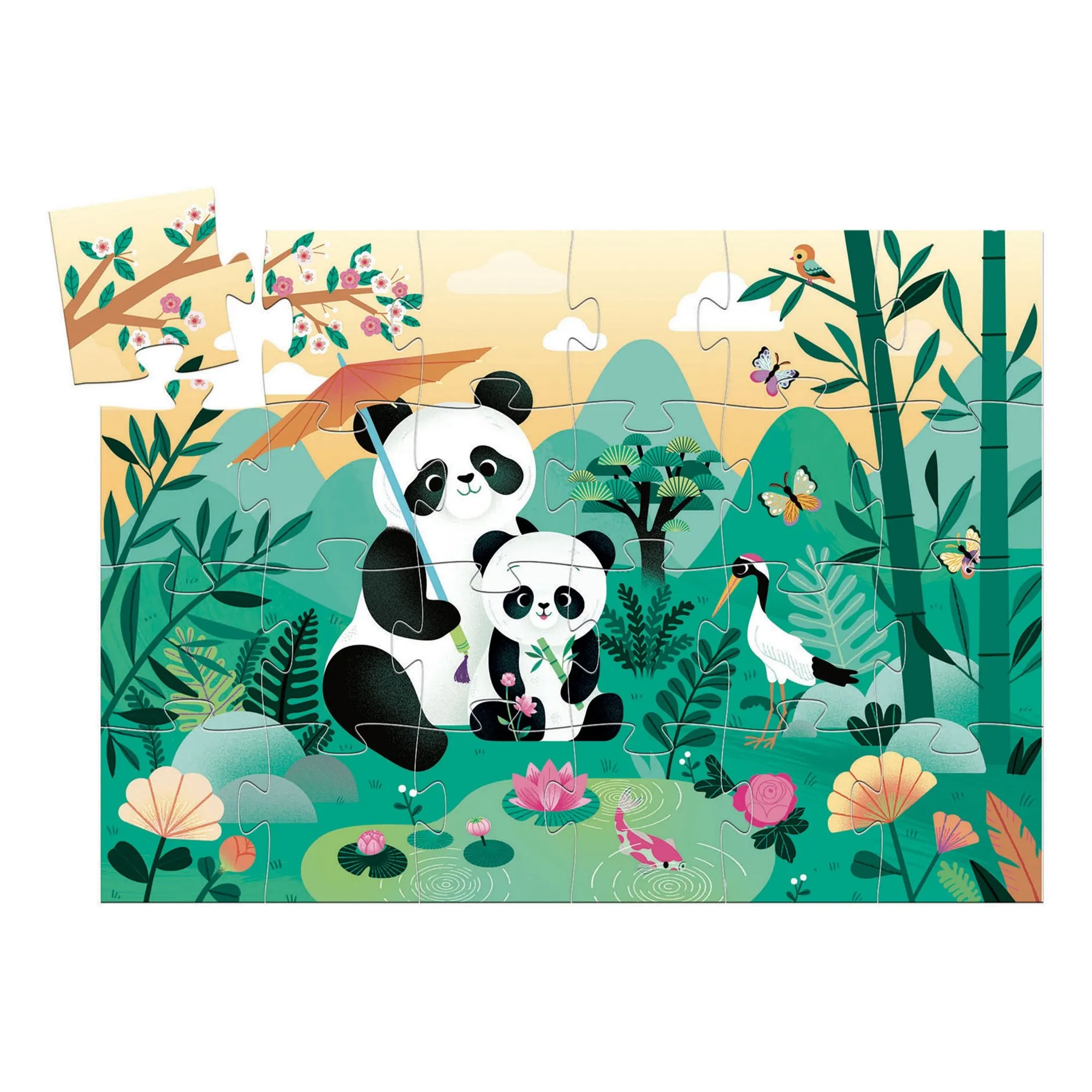 Djeco Multicoloured Leo The Panda Puzzle - 24 Pieces