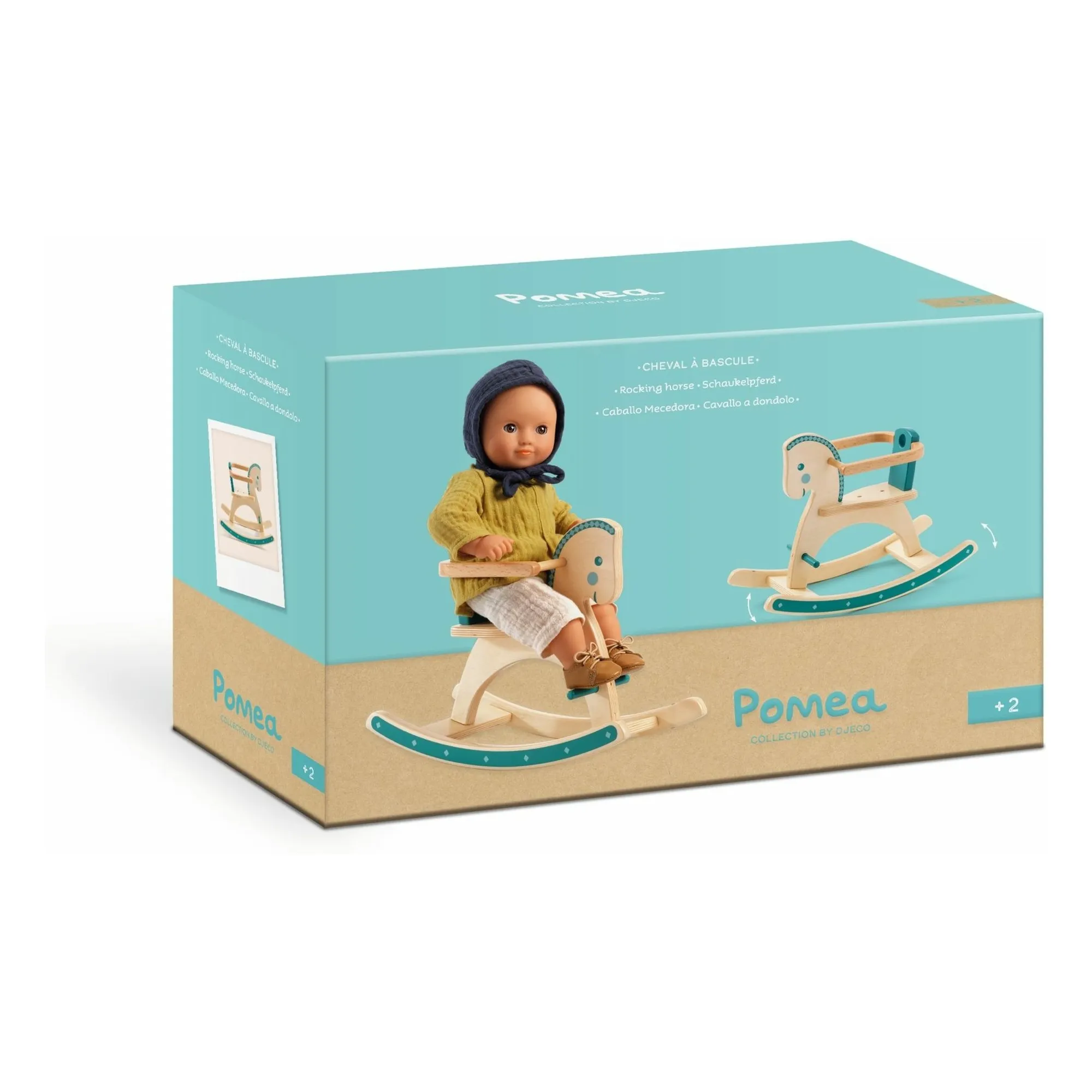 POMEA - Cheval à bascule pour poupée | Bleu- Image produit n°5