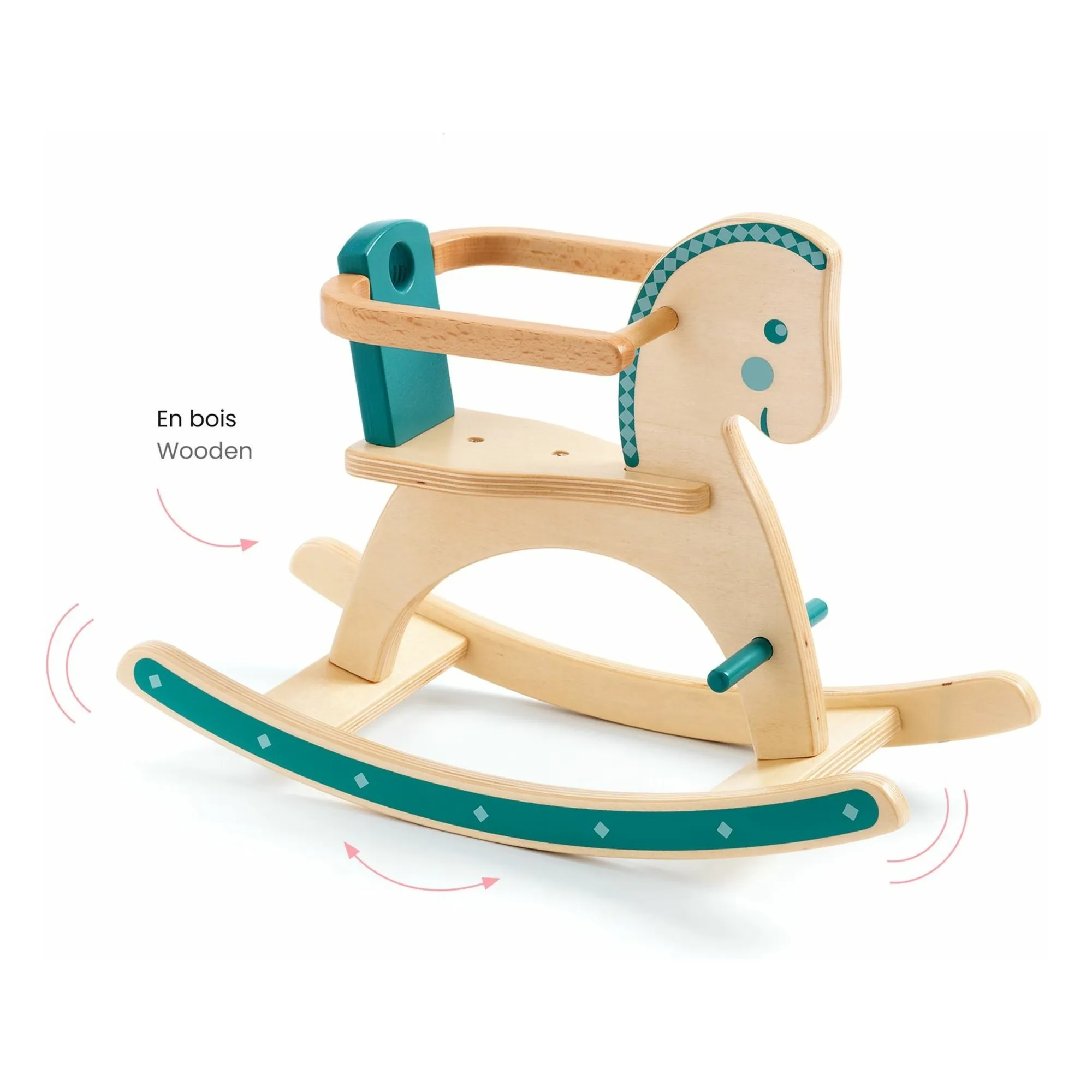 POMEA - Cheval à bascule pour poupée | Bleu- Image produit n°2