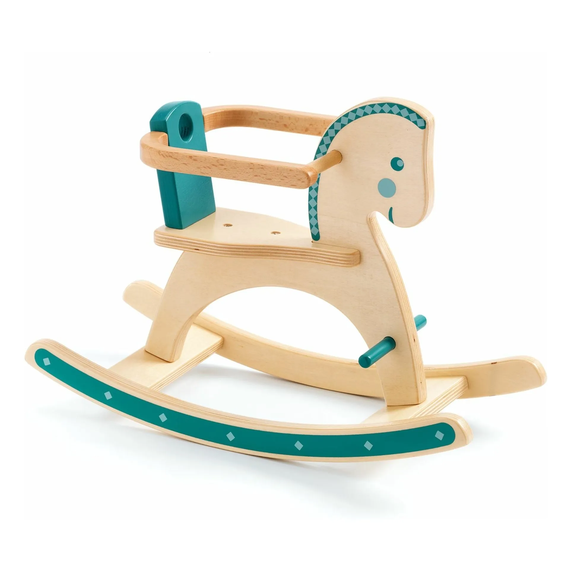 POMEA - Cheval à bascule pour poupée | Bleu- Image produit n°0