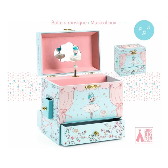 Boîte à bijoux Ballerine en scène | Bleu ciel