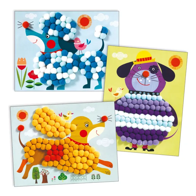 Pompom tables Dogs to pet | Blue