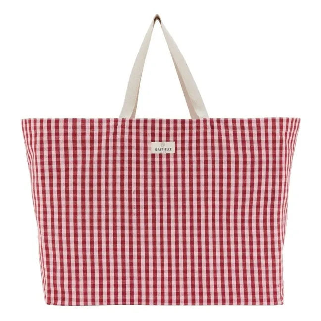 Sac de plage Vichy | Rouge cerise