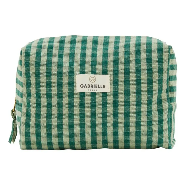 Gingham toiletry bag  | Mint Green
