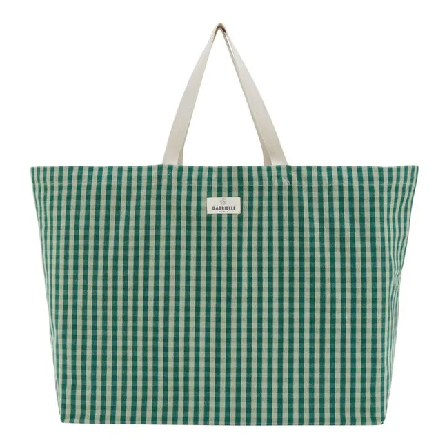 Borsa da spiaggia Vichy | Verde menta