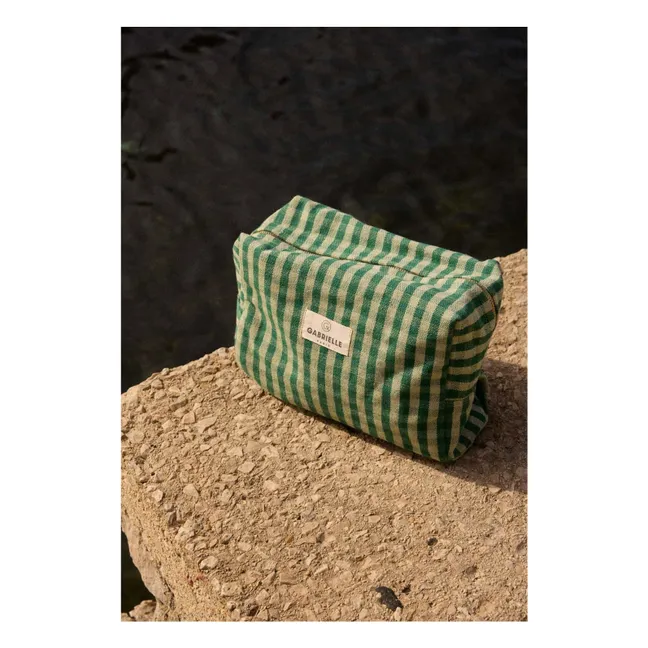 Gingham toiletry bag  | Mint Green
