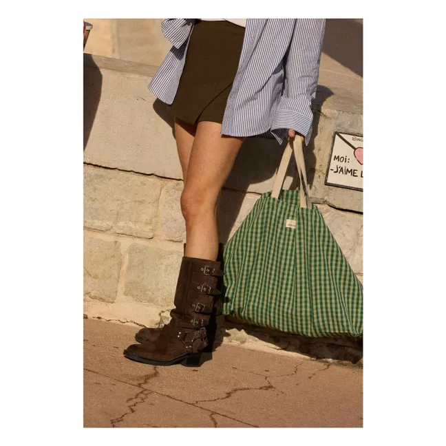 Borsa da spiaggia Vichy | Verde menta