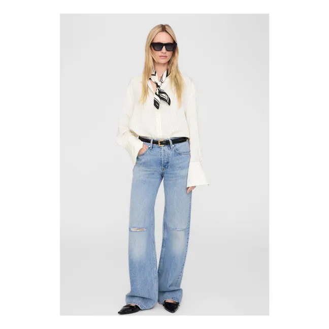 York Monogram Silk Scarf | Ivory