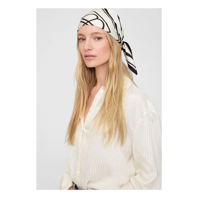 Foulard York Monogram Soie | Ivoire