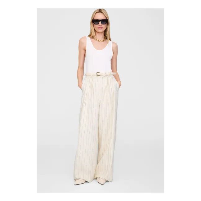 Lou Striped Pants | Cream