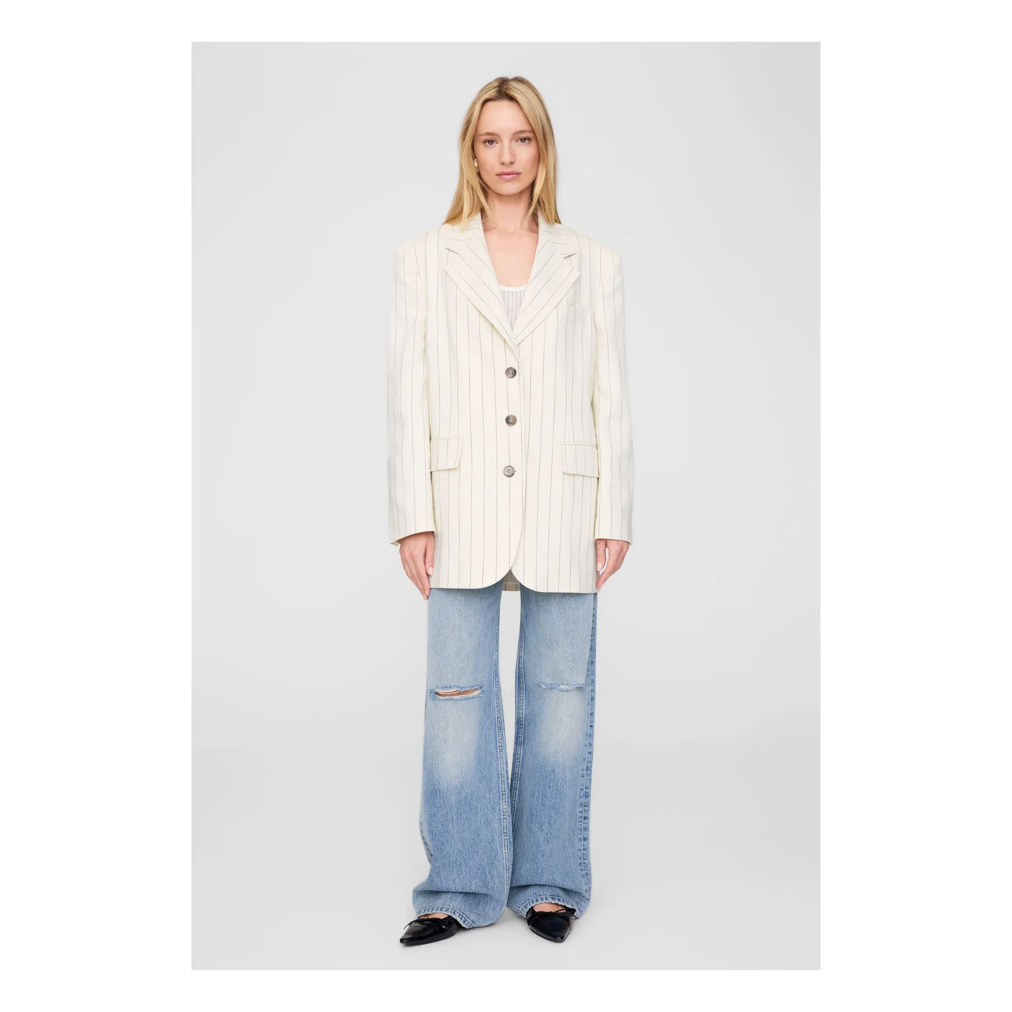 Veste Sara Rayée | Crème- Image produit n°2