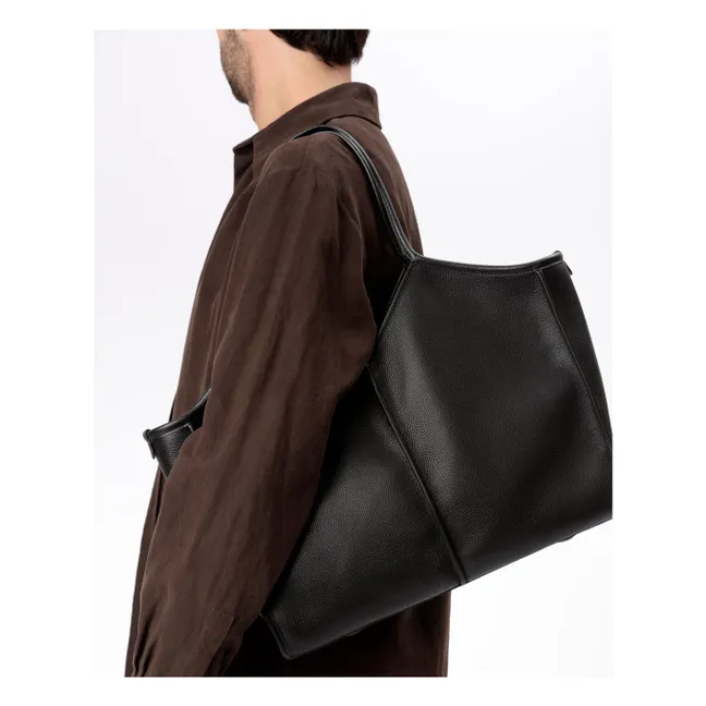 Calella Squared Medium Bag Grain Leather | Black