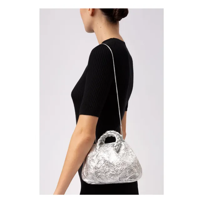 Sac Bombon Craquelé Métallisé | Argenté