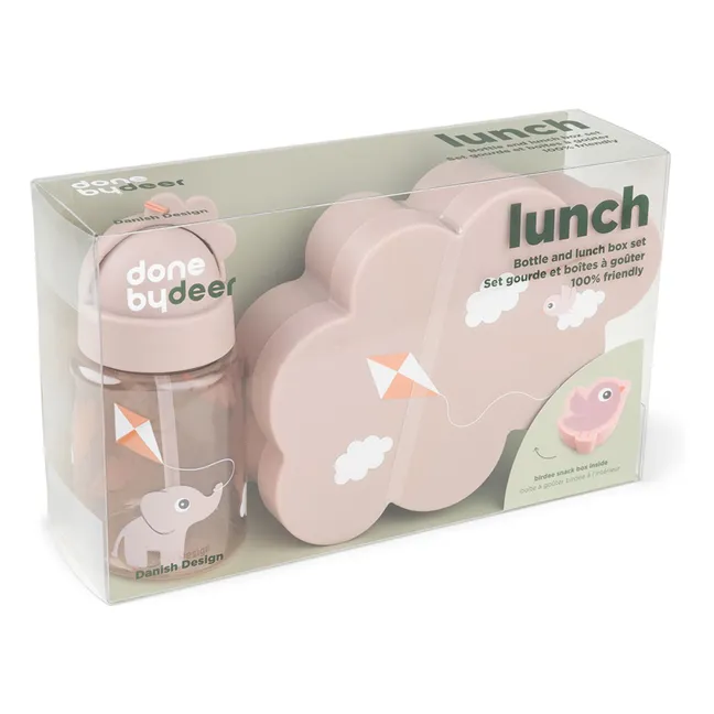 Snack boxes and water bottle | Pink