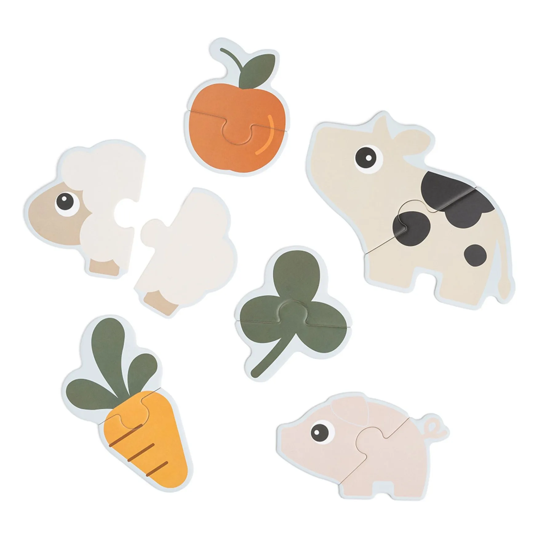 Done By Deer Multicoloured Tiny Farm Puzzles - 6 Puzzles