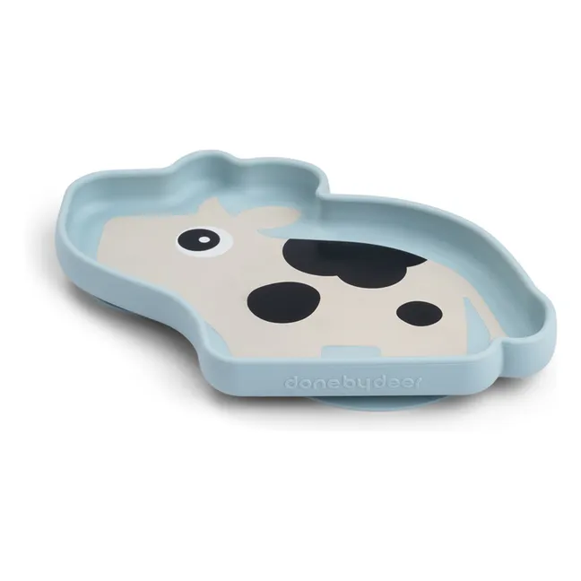 Assiette en silicone avec ventouse Dotti | Bleu ciel