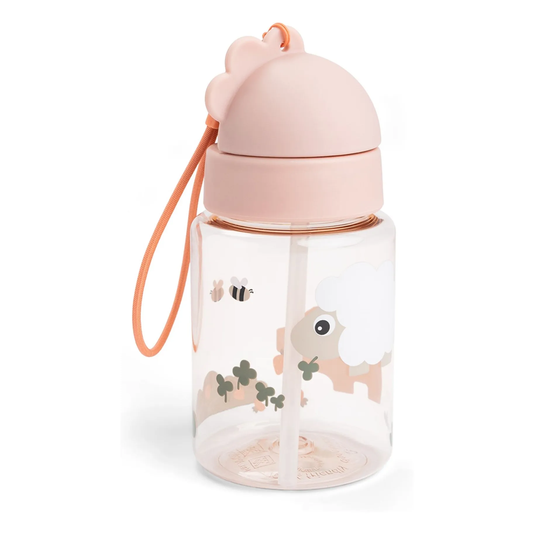 Done By Deer Pale Pink Tiny Farm Water Bottle - 280 Ml