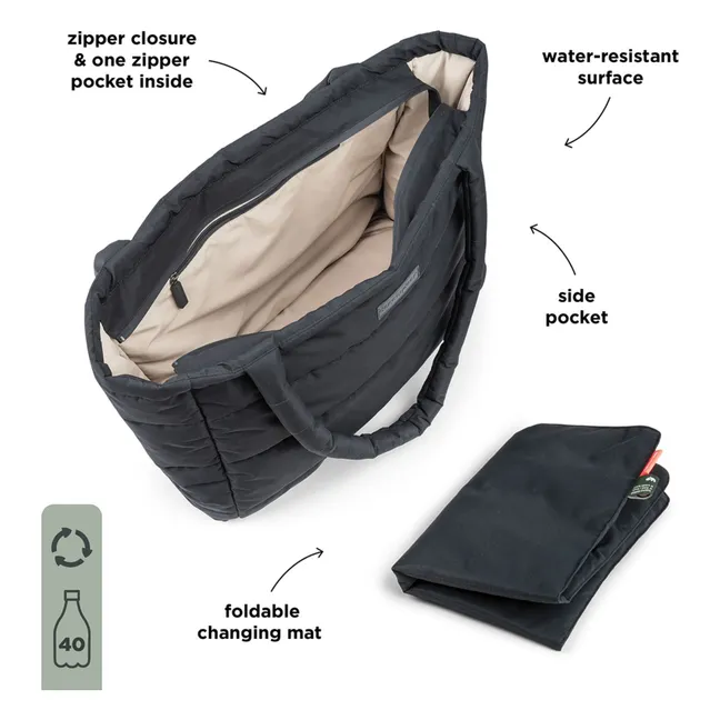 Sac à langer matelassé | Noir