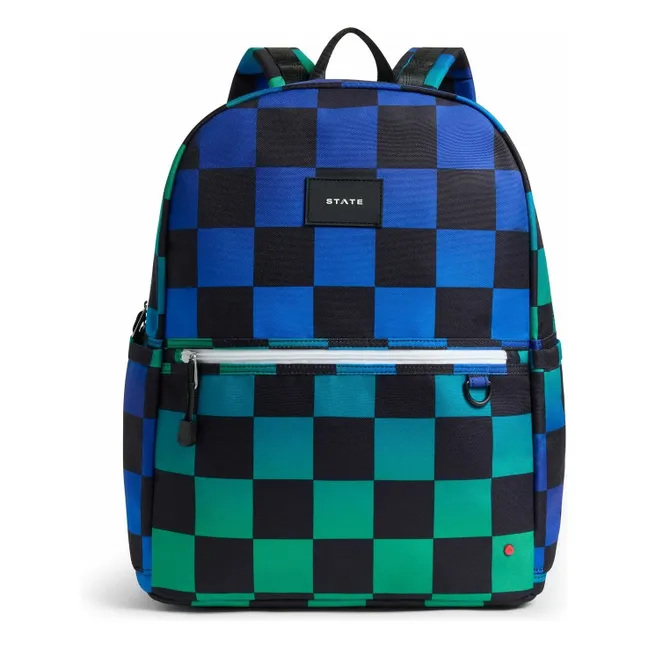 Kane Blue Checkerboard Backpack | Black