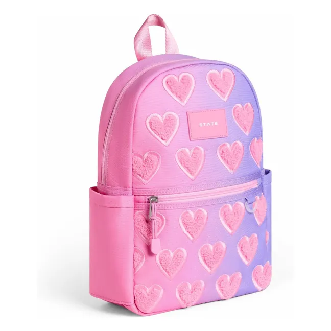 Kane Mini Ombre Fuzzy Hearts Backpack | Pink